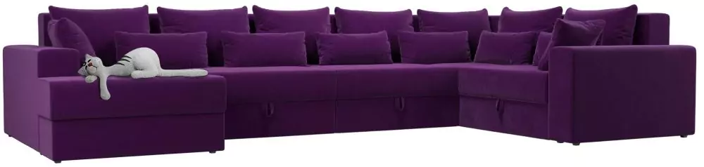П-образный диван Майами - Вельвет фиолетовый СПб