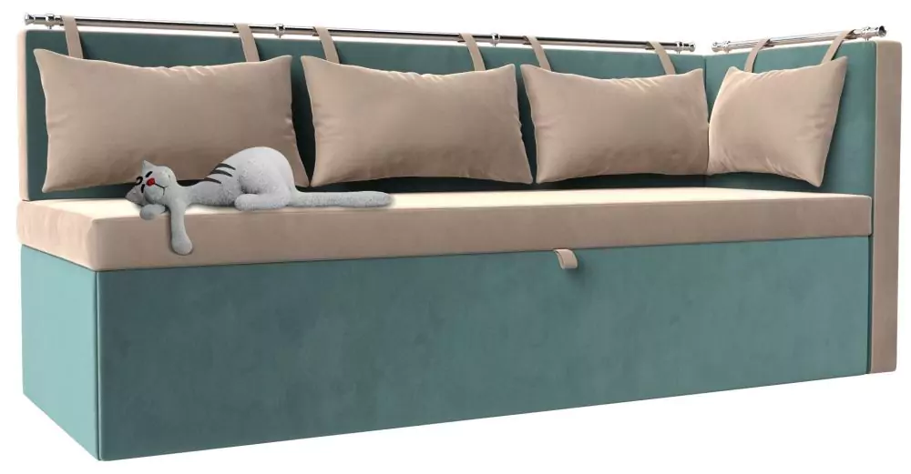 Кухонный диван Метро с углом слева дизайн 3