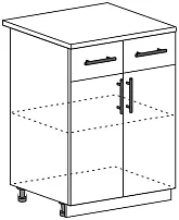 Шкаф нижний с 2 ящиками и створками Юлия 