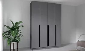 Шкаф распашной Бастион 4-дверный 1.6 м Серый 