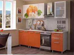 Кухня 1,8м фотопечать оранжевые блестки персик 