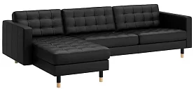 Кожаный угловой диван с оттоманкой Морабо (Morabo) Без механизма 