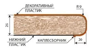 Столешница 26 мм Семолина 0.63 м Желтый 