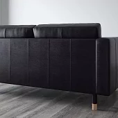Угловой диван с оттоманкой Морабо Без механизма Черный