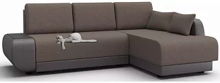 Диван угловой Нью-Йорк (Поло) Комфорт Еврокнижка Коричневый