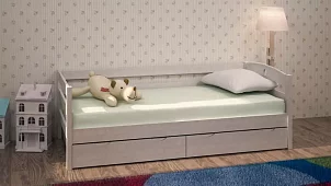 Детская кровать Массив с ящиками Кровати без механизма Бежевый