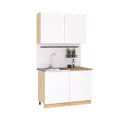 Кухня Дана 1.2м (дуб крафт золотой/белый) Белый