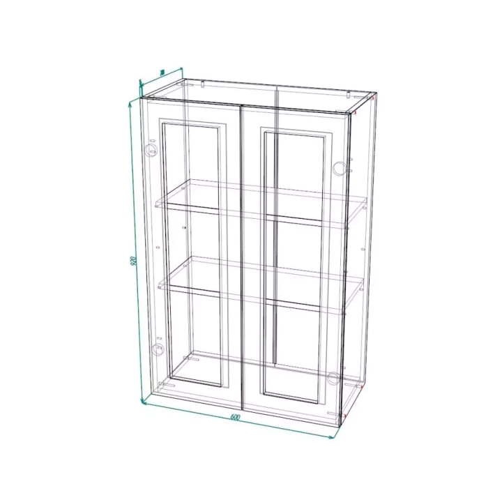 ф119 Шкаф верхний премьер со стеклом ШВС 600Н Гренада сандал схема