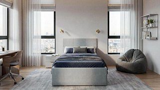 Кровать Манака 90х200 серая 